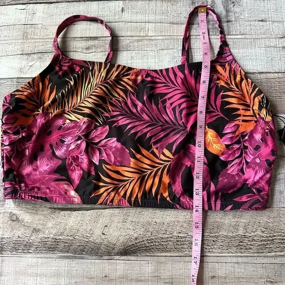 NWT Fashion Nova Tropical Palm Tree Vacation Cami Swim Top | 2X - Picture 6 of 8